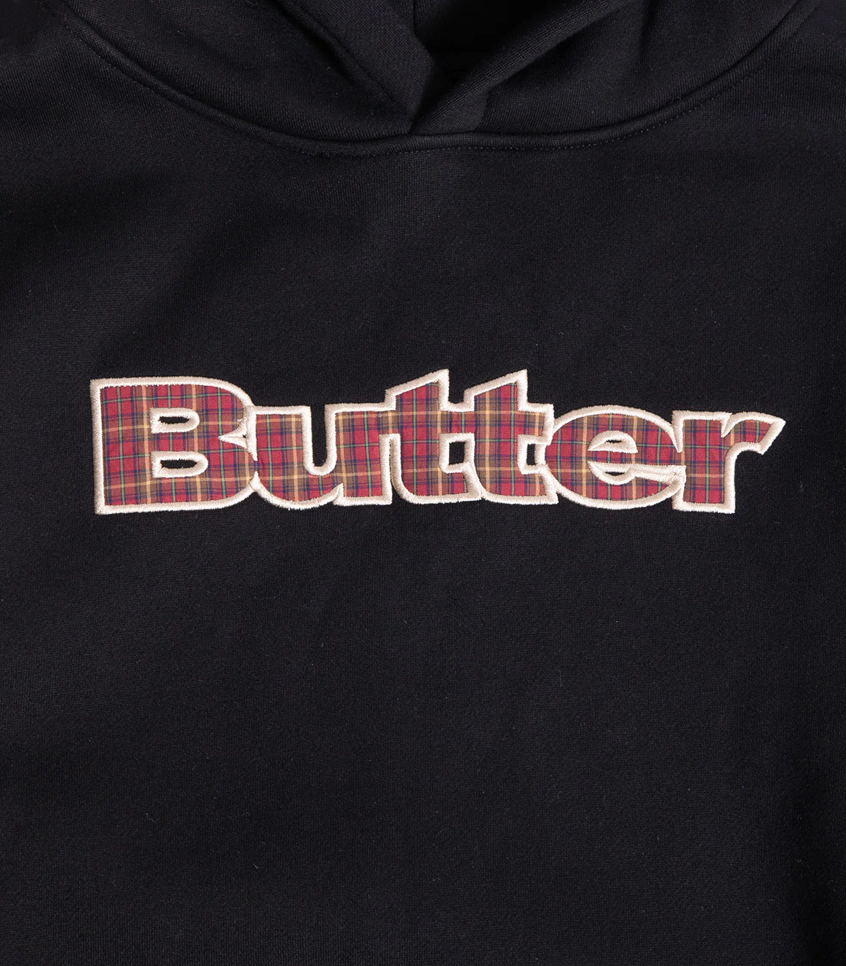 Butter Goods Plaid Logo Applique Hooded Sweatshirt - Image 2