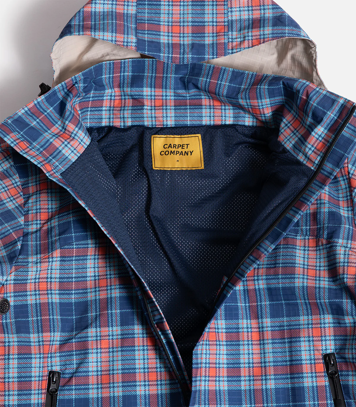 Carpet Reversible Plaid Hooded Rain Jacket - Image 2