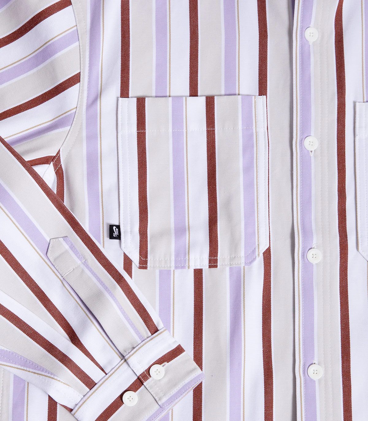Nike SB Striped Button Up Woven Skate Stop - Image 2